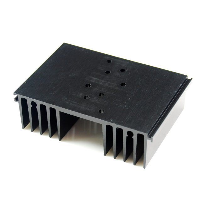 SS53X 4.3" x3" x1" Aluminum Black Heat sink with TO-3 hole